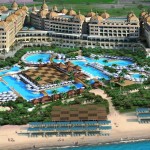 helicopter wiev of hotel and the beach